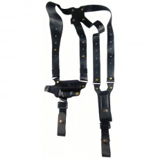 Кобура оперативная кожаная трехслойная формованная (ПГШ) с кожаным креплением и подсумки под магазин