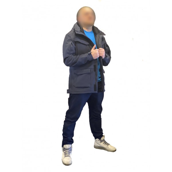 Куртка милитари м65 темно-синяя под пистолет Soft Shell - 3565362