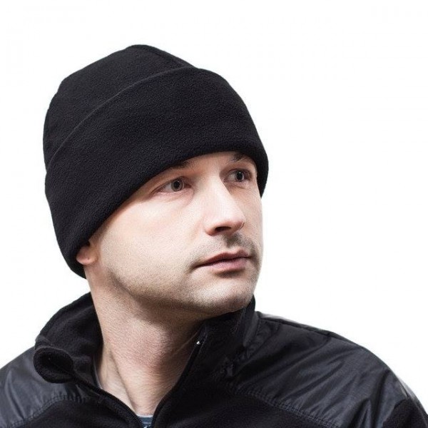 Шапка флисовая двойная с подворотом 260гр/м Черный - 3288498 Шапка флисовая двойная с подворотом 260гр/м Черный - 3288498