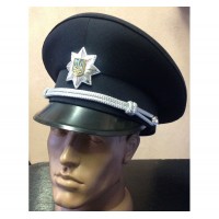 Кашкет національної поліції України синя об'ємна кокарда