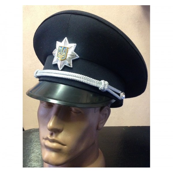 Фуражка национальной полиции Украины синяя объемная кокарда - 2592616