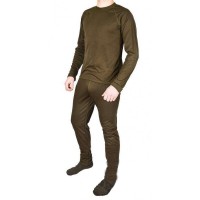 Термобелье микро-флис зимнее 1-й теплый слой Олива 130гр/м