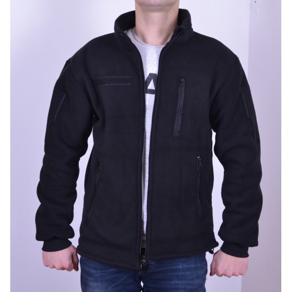 Кофта флисовая военная МЕДВЕДЬ БАЗА на МЕХУ Черный 450гр/м - 3288465