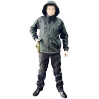 Куртка тактическая черная Soft shell  под пистолет