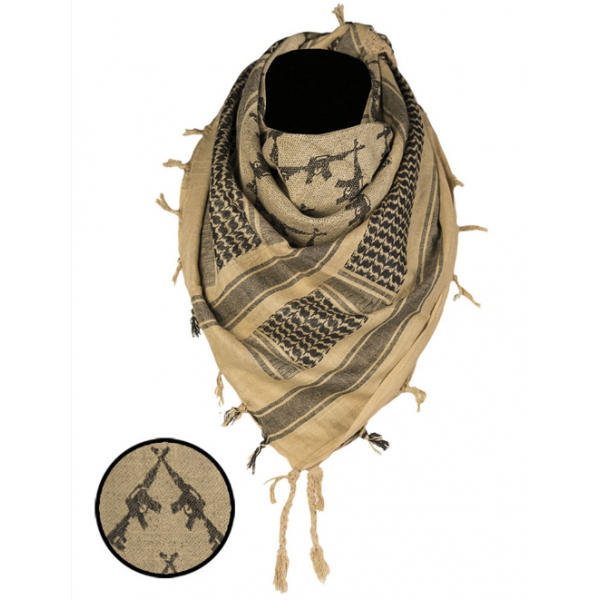 Шарф шемаг арафатка paratrooper 110х110 см COYOTE / BLACK МИЛ ТЕК Германия - 3565760