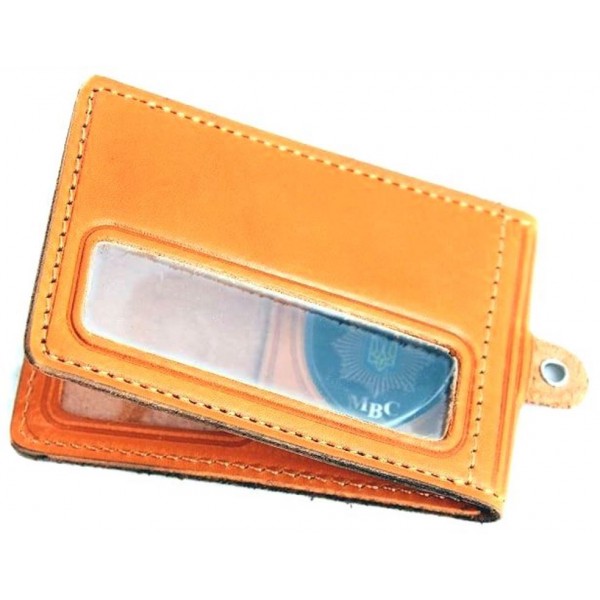 Обложка для удостоверения сотрудников МВД горизонтальная с пластиковым шевроном - 3565716