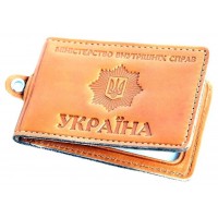 Обложка для удостоверения сотрудников МВД горизонтальная с пластиковым шевроном