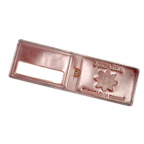 Обложка для удостоверения сотрудников МВД горизонтальная с пластиковым шевроном - 3565716