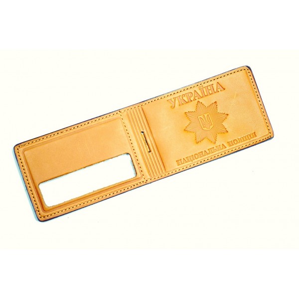 Обложка для удостоверения сотрудников МВД горизонтальная с пластиковым шевроном - 3565716