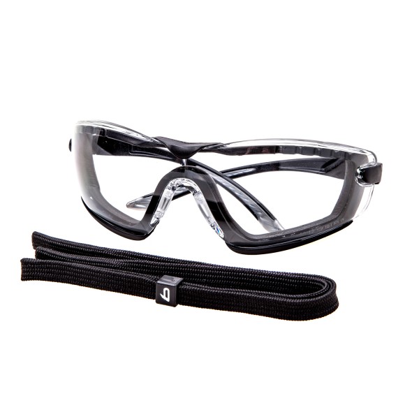 Очки защитные Bolle Cobra с прозрачными линзами и ремешком - 3565508 Очки защитные Bolle Cobra с прозрачными линзами и ремешком - 3565508