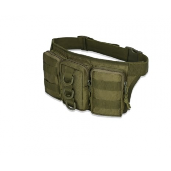 Сумка поясная с тремя карманами олива - 3568896
