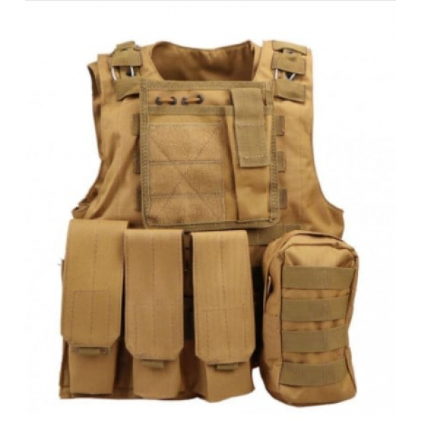 Чехол бронежилет с подсумками койот Китай - 3568898