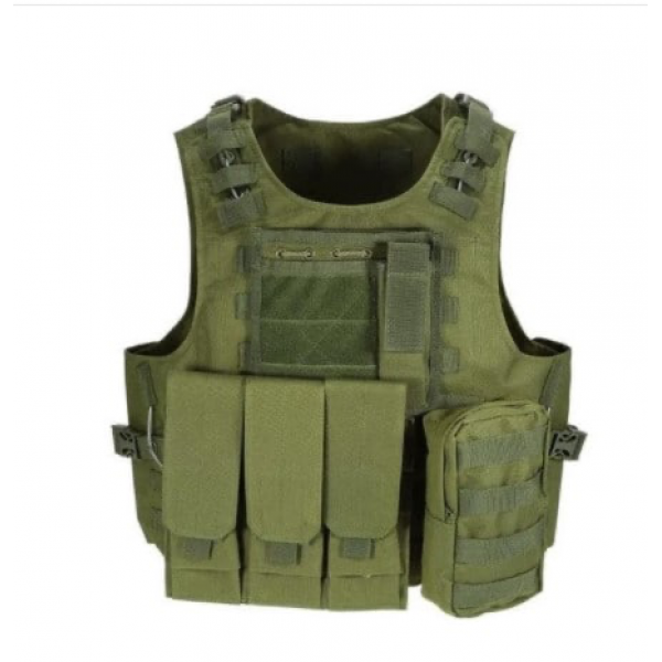Чехол бронежилет с подсумками олива Китай - 3568899