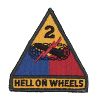 Текстильний значок США '2-Й АРМ. ДІВ ' пекло на колесах
