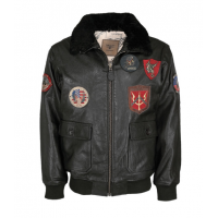 Кожаная куртка FLIEGER 'TOP GUN' С ЧЕРНЫМ меховым воротником
