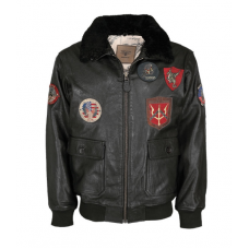 Шкіряна куртка FLIEGER 'TOP GUN' З ЧОРНИМ хутряним коміром