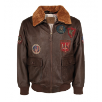 Кожаная куртка FLIEGER 'TOP GUN' С коричневым меховым воротником