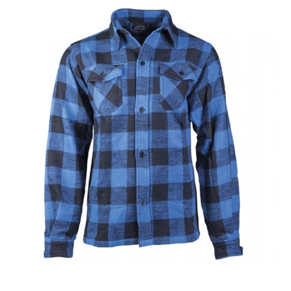 Рубашка фланелевая в клетку черно-синяя МИЛ ТЕК Германия - 3567617