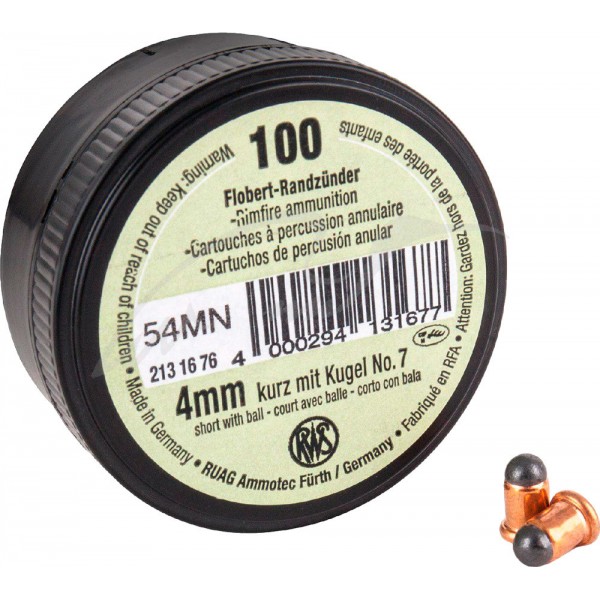 Патрон Флобера DYNAMIT Flobert Cartridges кал. 4 мм kurz (Short) куля - ball №7 (свинцева кулька). Упаковка 100 шт. - 