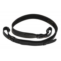 Ремінь шкіряний на підкладці вузький (чорний)