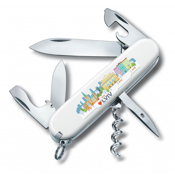 Нож Victorinox Swiss Army Spartan белый с логотипом "Львов" - 