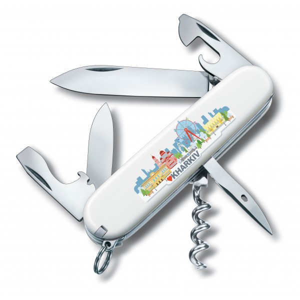 Нож Victorinox Swiss Army Spartan белый с логотипом "Харьков" - 
