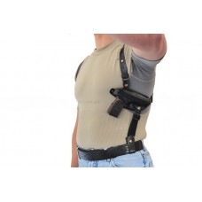 Кобура кожаная трёхслойная с подсумком (Форт-12)