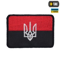 M-Tac нашивка прапор червоно-чорний с Тризубом