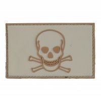 101 INC Skull & Bones PVC Patch Tan