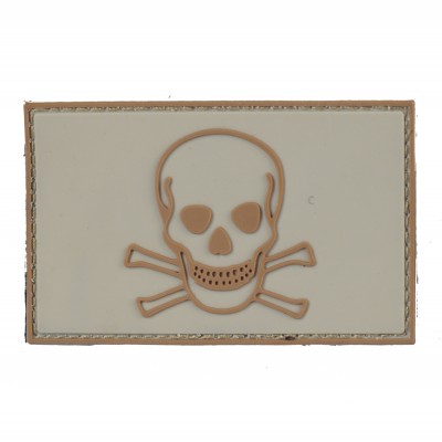 101 INC Skull & Bones PVC Patch Tan