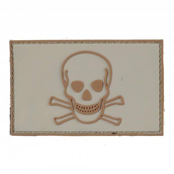 101 INC Skull & Bones PVC Patch Tan - 